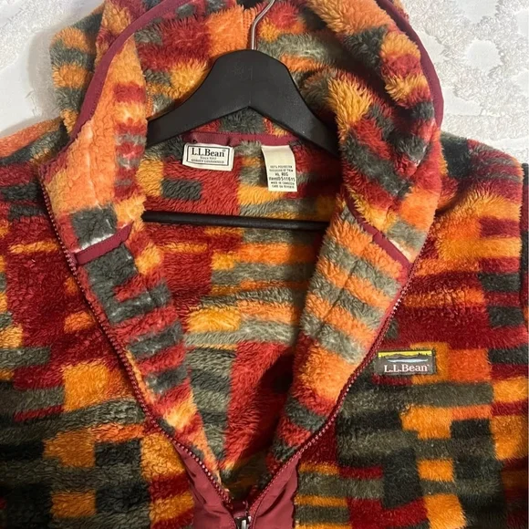 Men's L.L.Bean Hi-Pile Fleece Hoodie, Print XL - Picture 7 of 9